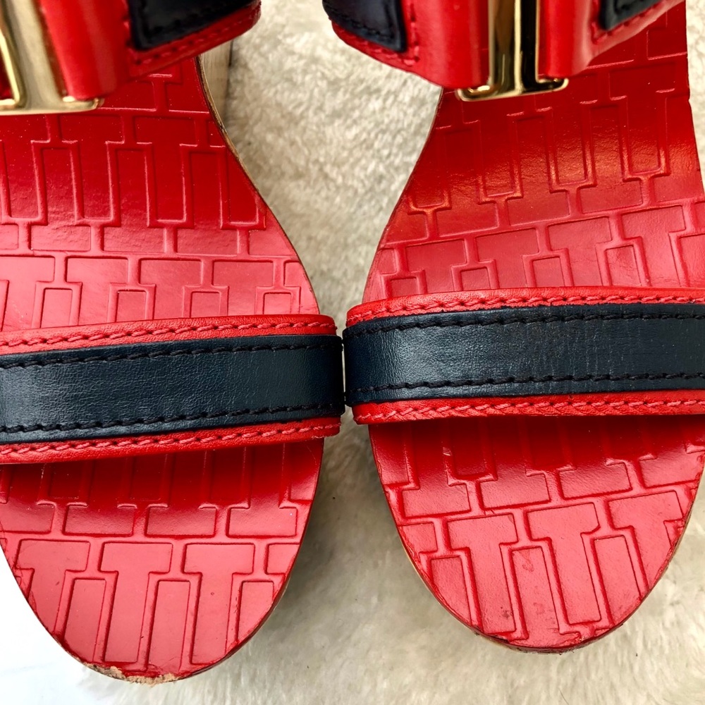 *Tory Burch | Red Navy Volcano Angeline Wedges 7.5 - Picture 11 of 14